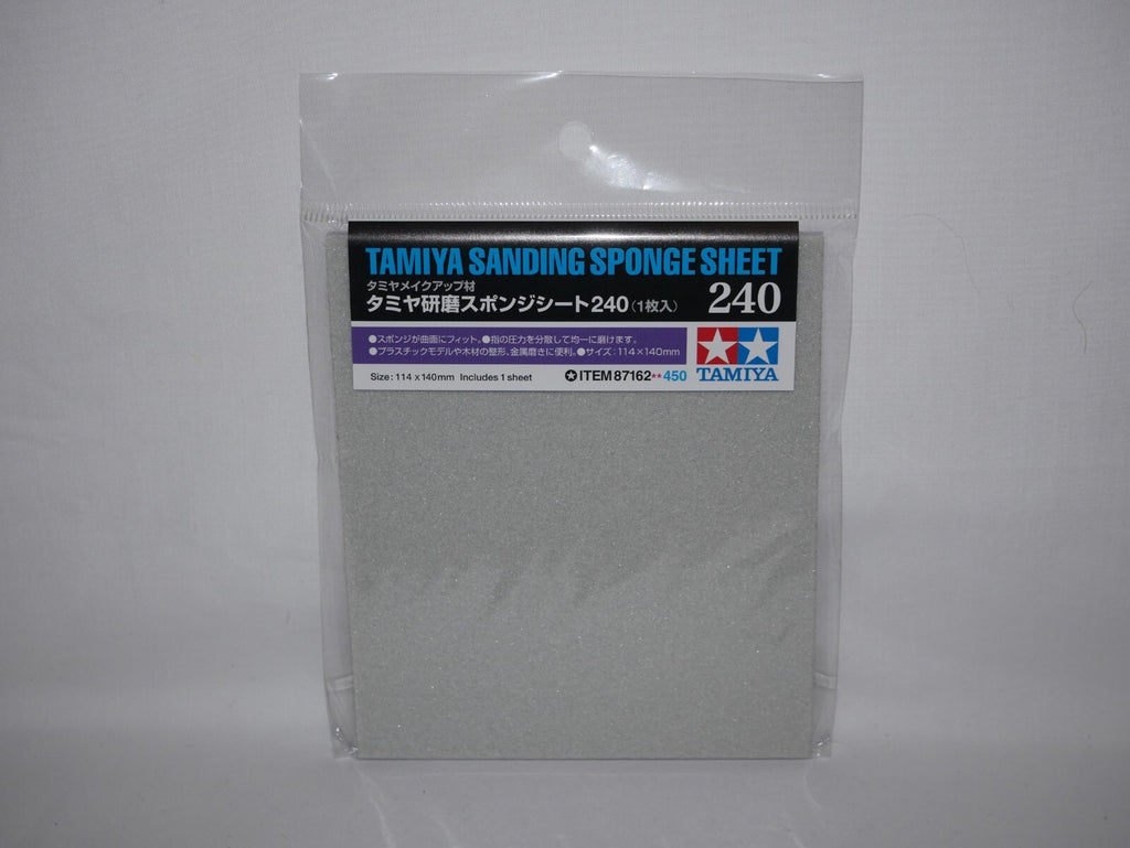 Tamiya Single Piece Flexible Sanding Sponge Sheet 240 Grit (114 x 140mm) - 87162