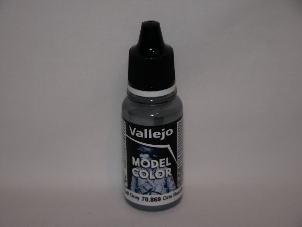 Vallejo Model Color Basalt Grey Acrylic 18ml/0.60 fl oz Dropper Bottle - 70.869