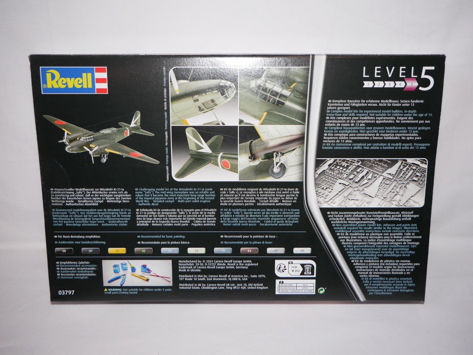 Revell 1:72 Mitsubishi KI-21-lA "Sally" Model Aircraft Kit Skill Level 5 - 03797