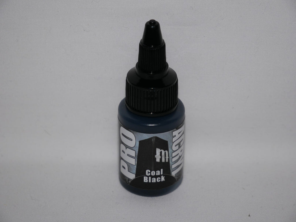 Monument Hobbies Pro Acryl Paint Range Coal Black 22ml Twist Top Bottle MPA-002