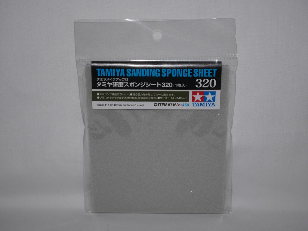 Tamiya Single Piece Flexible Sanding Sponge Sheet 320 Grit (114 x 140mm) - 87163