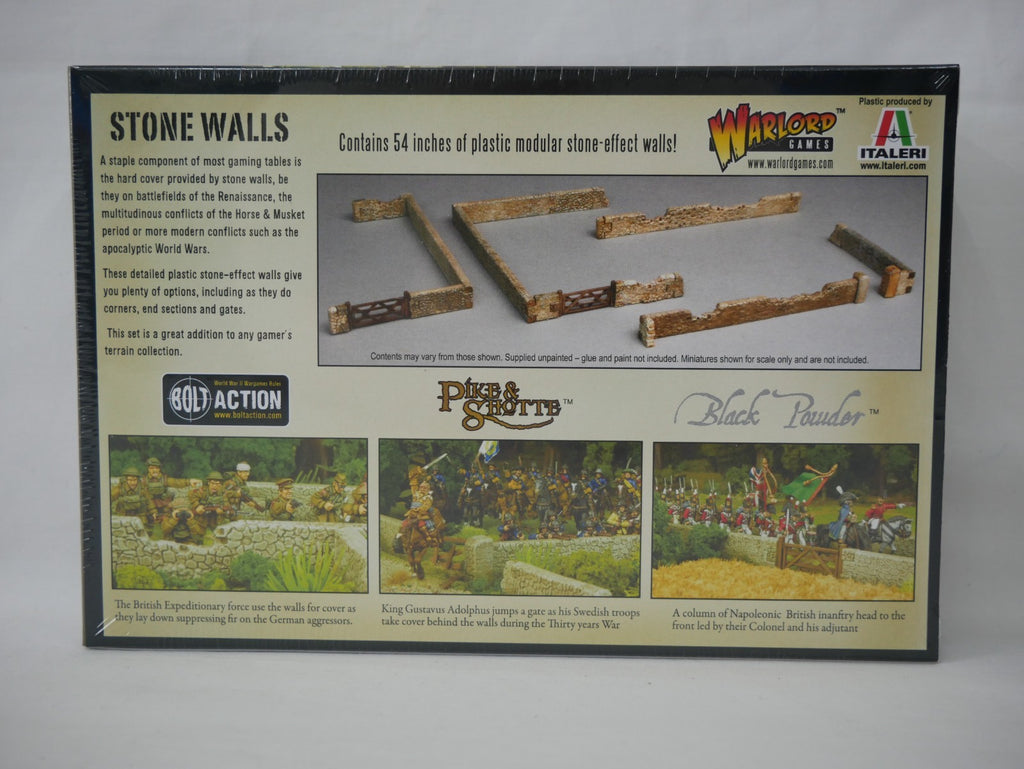Warlord Games Bolt Action 1:56 Scale Hard Plastic Stone Walls Model - WG-TER-38