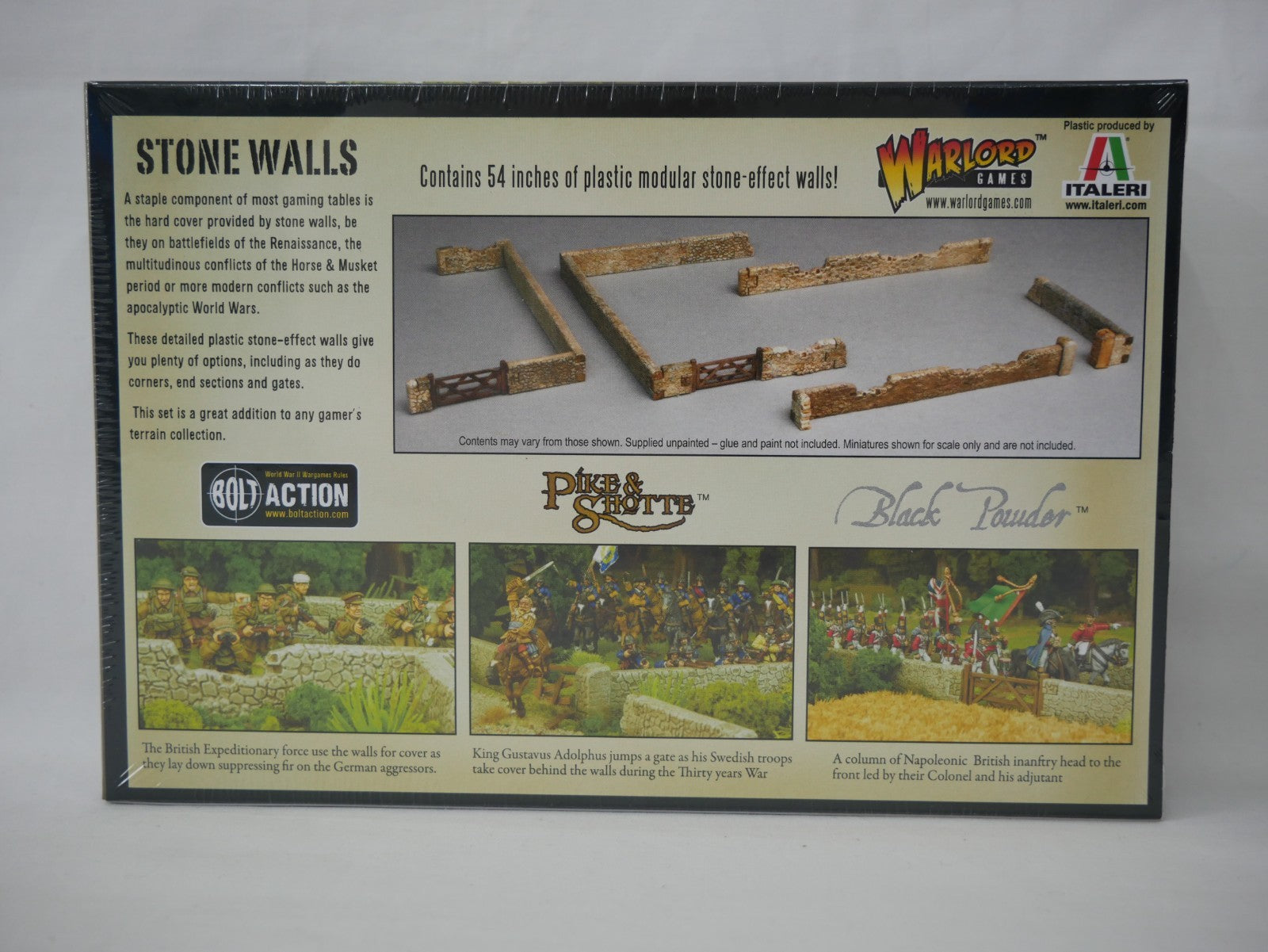 Warlord Games Bolt Action 1:56 Scale Hard Plastic Stone Walls Model - WG-TER-38