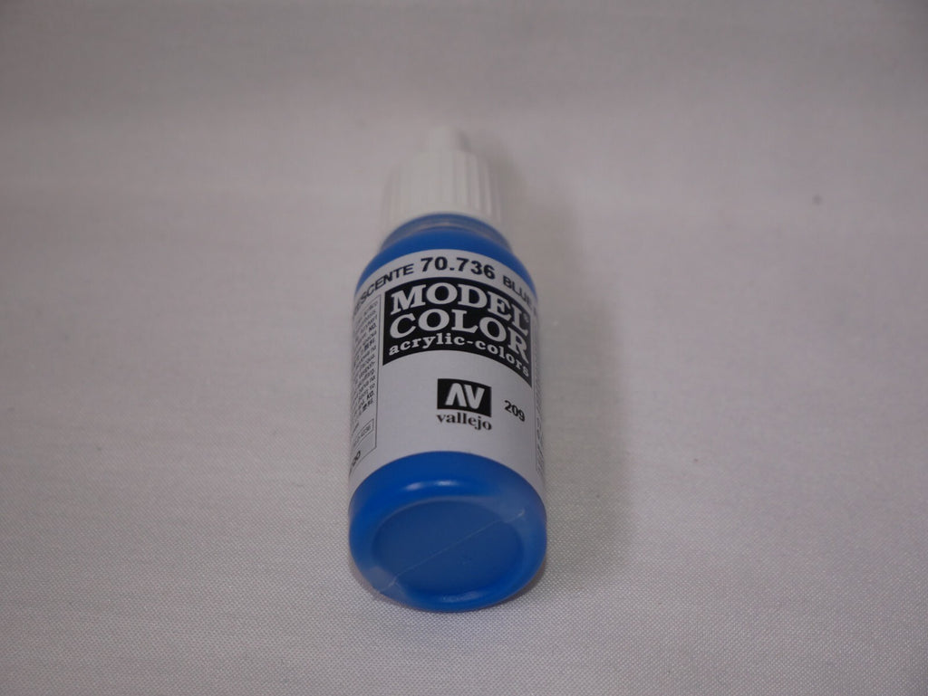 Vallejo Model Color Blue Fluorescent Acrylic 17ml/0.57 fl oz Dropper - 70.736