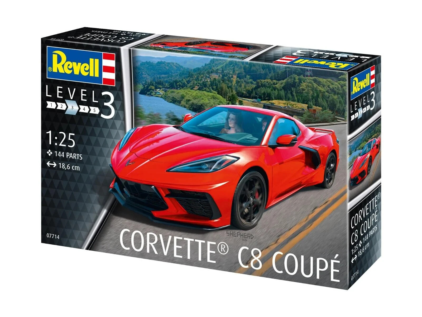 Revell 1:25 Scale Chevrolet Corvette C8 Coupe Sports Car Skill Level 3 - 07714