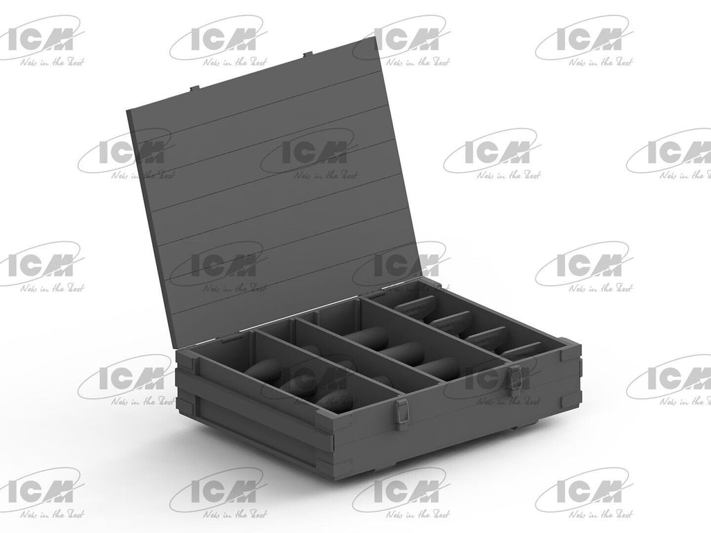 ICM 1:35 Scale Model Plastic Kit RS-132 Ammunition Boxes For Dioramas - 35795