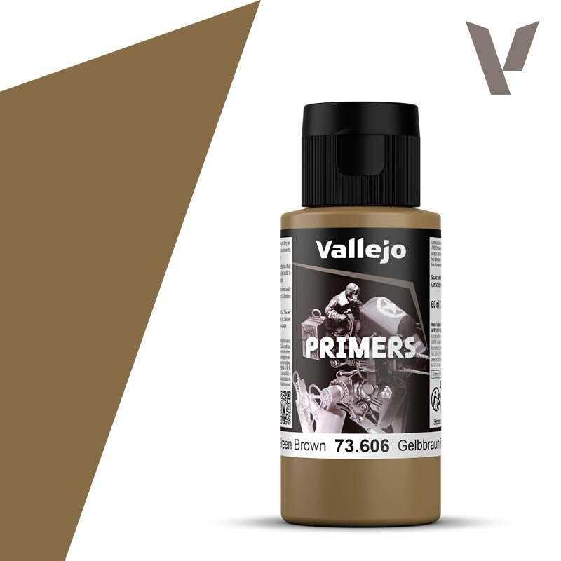 Vallejo Polyurethane Surface Primer German Green Brown 60ml Bottle - 73.606
