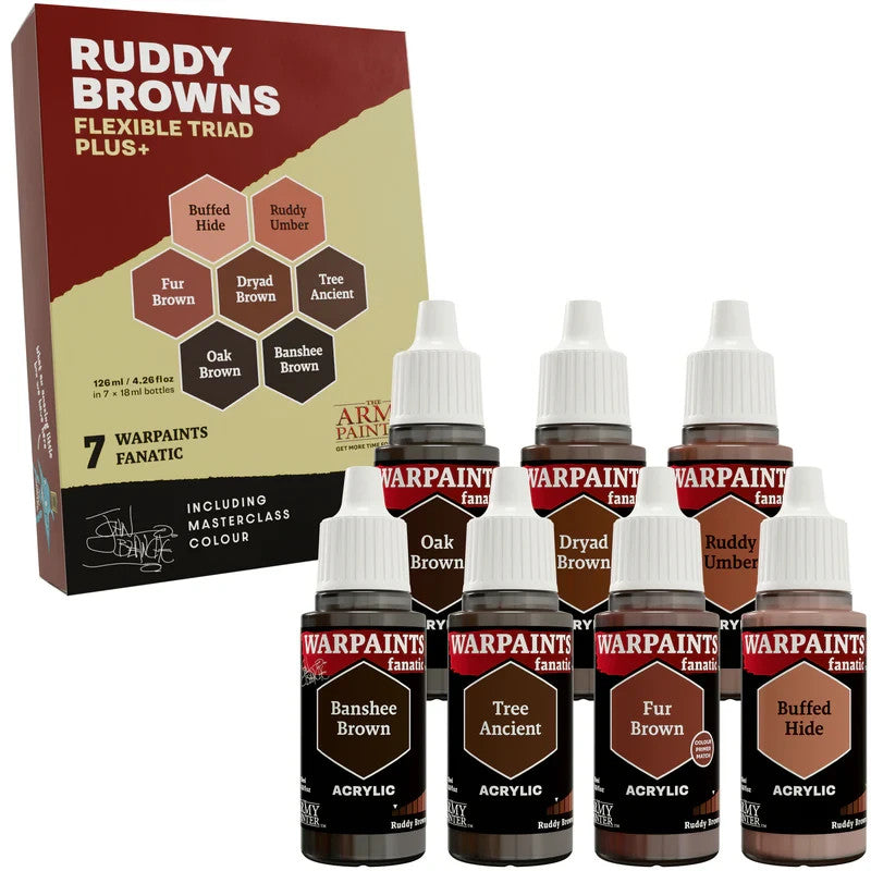 The Army Painter Warpaints Fanatic Flexible Triade Plus+ Ruddy Browns Set WP8089
