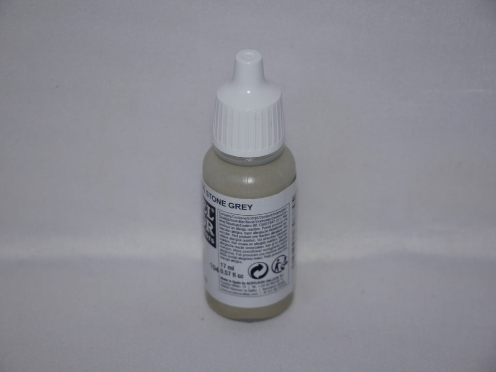Vallejo Model Color Stone Grey Acrylic 17ml/0.57 fl oz Dropper Bottle - 70.884