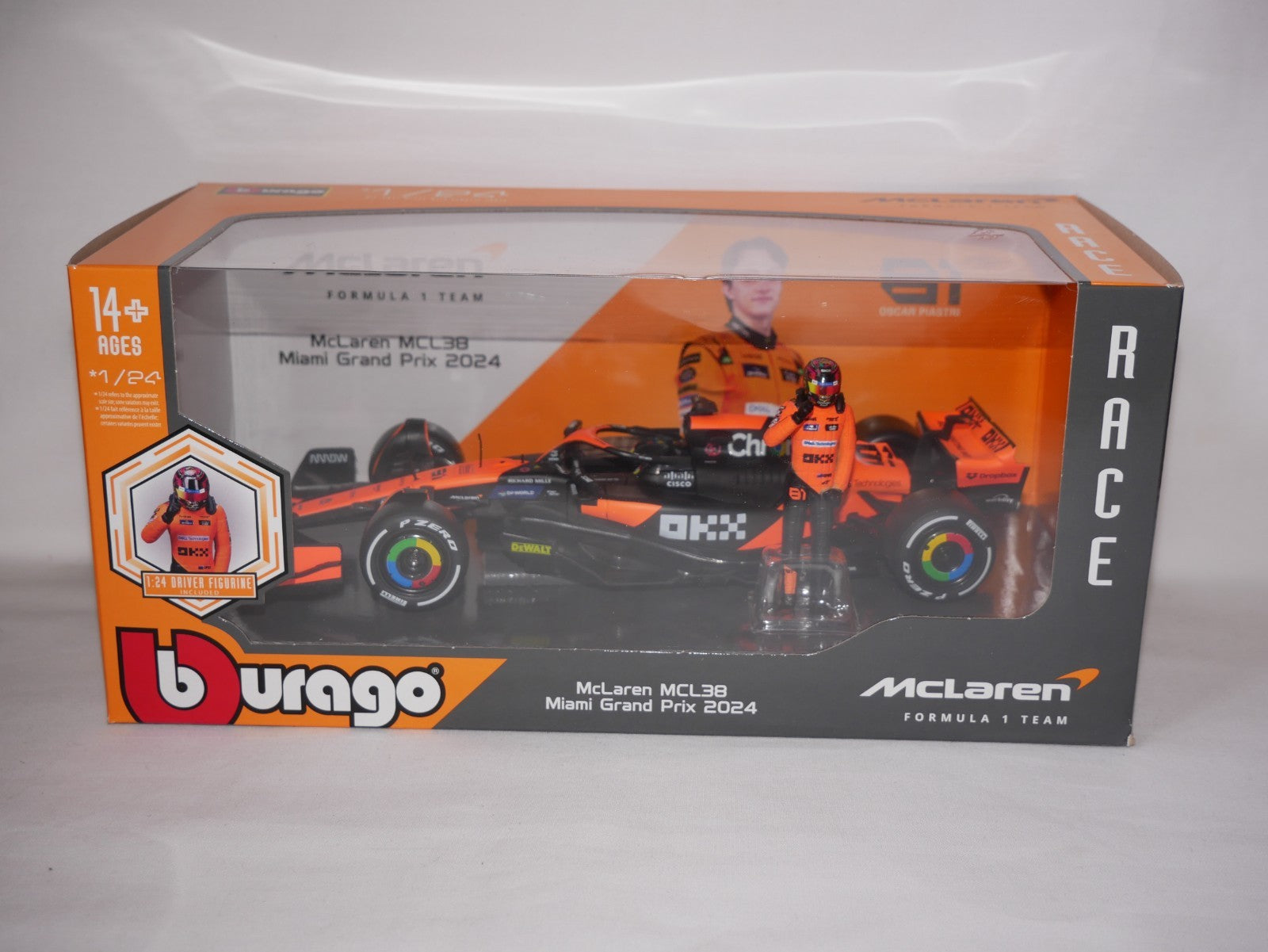 Burago 1:24 McLaren MCL38 Miami Grand Prix 2024 No.81 Oscar Piastri - #18-28040P