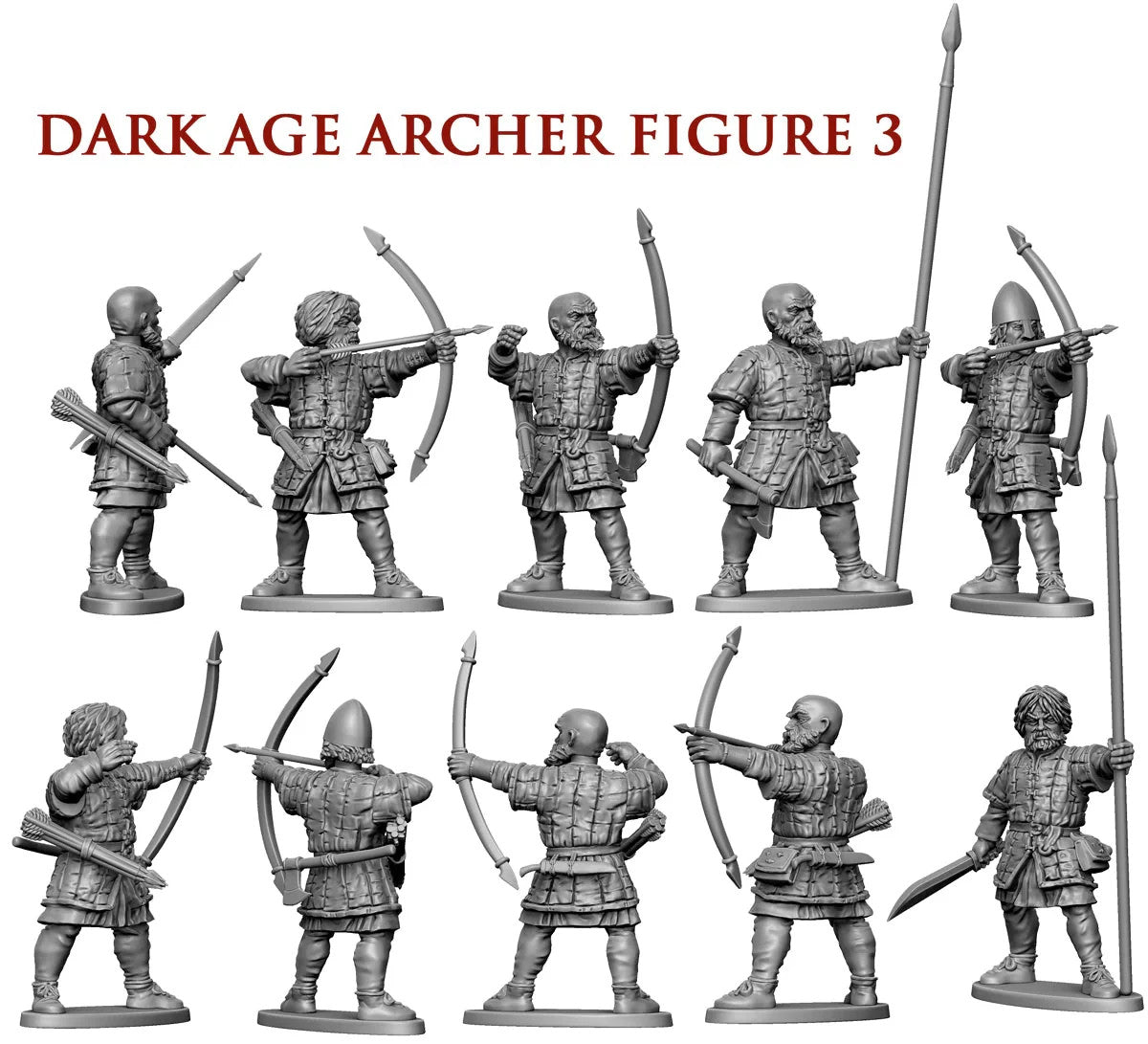 Victrix Warriors Of The Dark Ages 28mm Hard Plastic Archers & Slingers - VXDA006