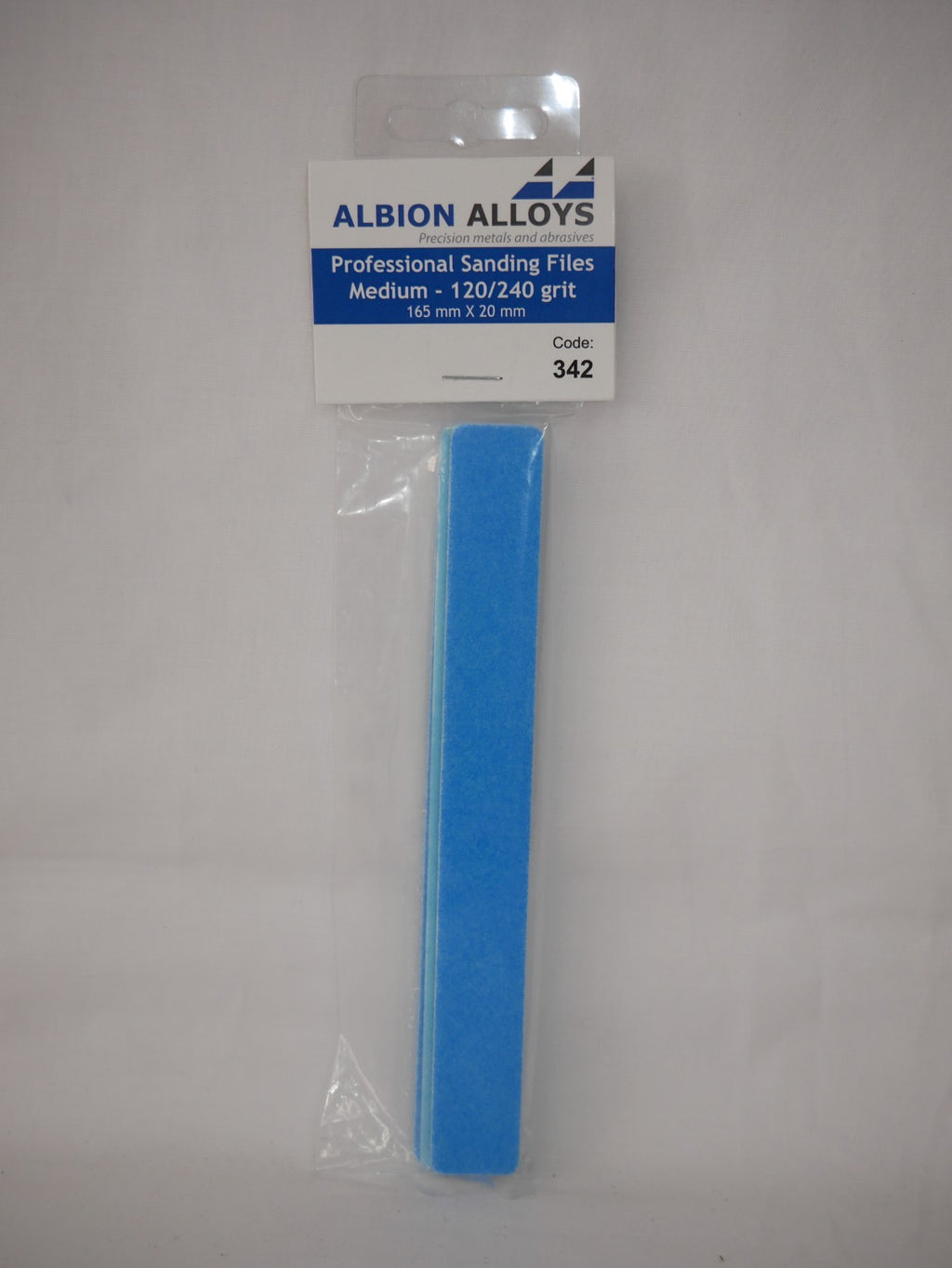 Albion Alloys Professional Medium Sanding Files 120/240 Grit 165mm x 20mm - 342