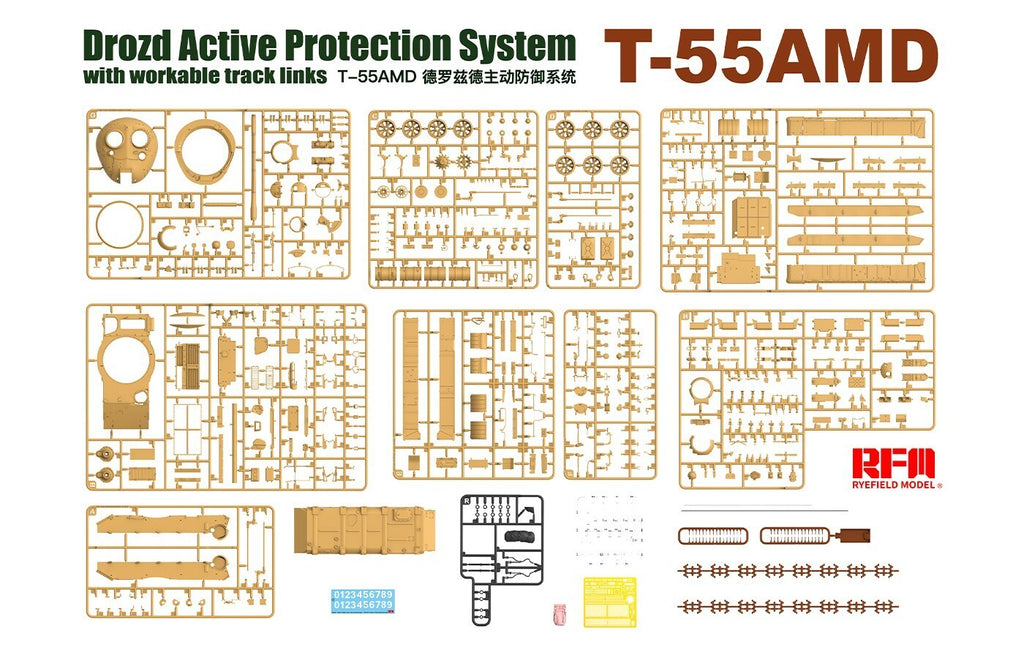 Ryefield Model 1:35 Soviet Union T-55 AMD Drozd Active Protection System - 5091