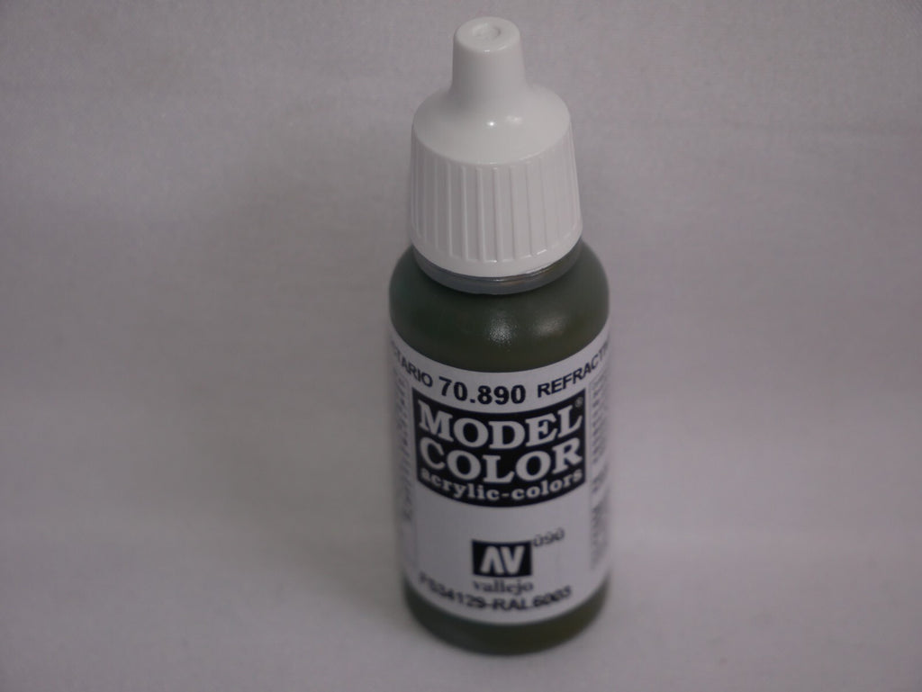 Vallejo Model Color Refractive Green Acrylic 17ml/0.57 fl oz Dropper - 70.890