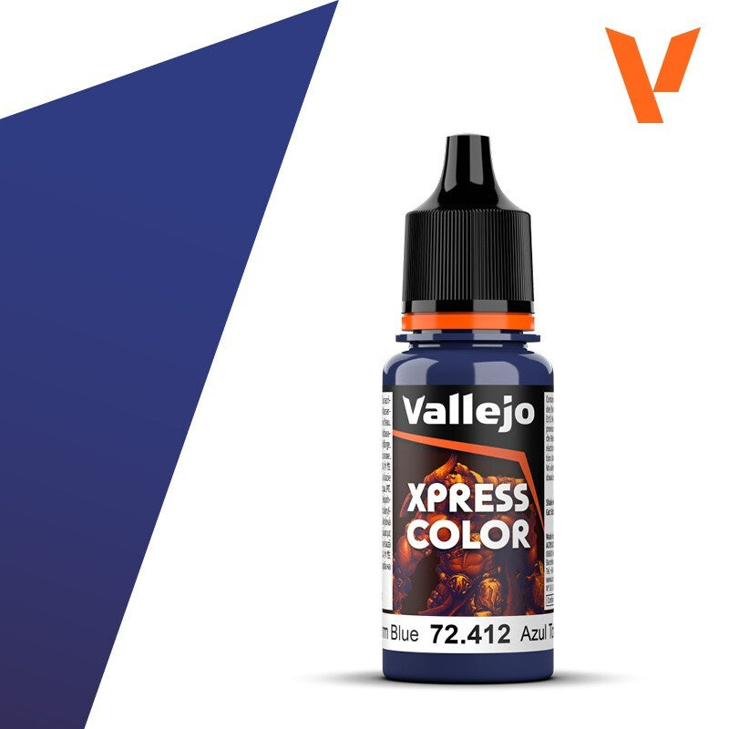 Vallejo Xpress Color Acrylics Storm Blue 18ml/0.6 fl oz Dropper Bottle - 72.412
