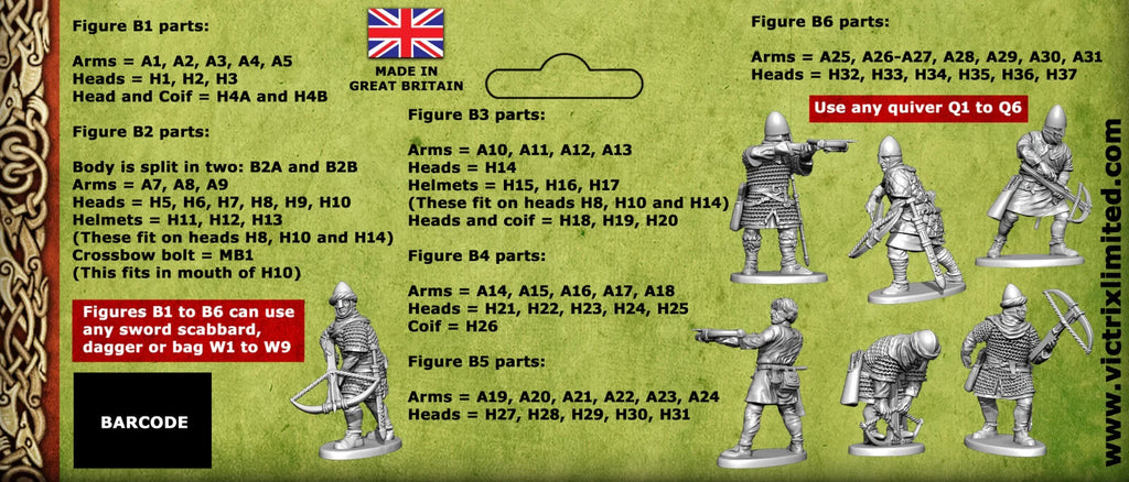 Victrix Warriors Of The Dark Ages 28mm Hard Plastic Norman Crossbowmen - VXDA011