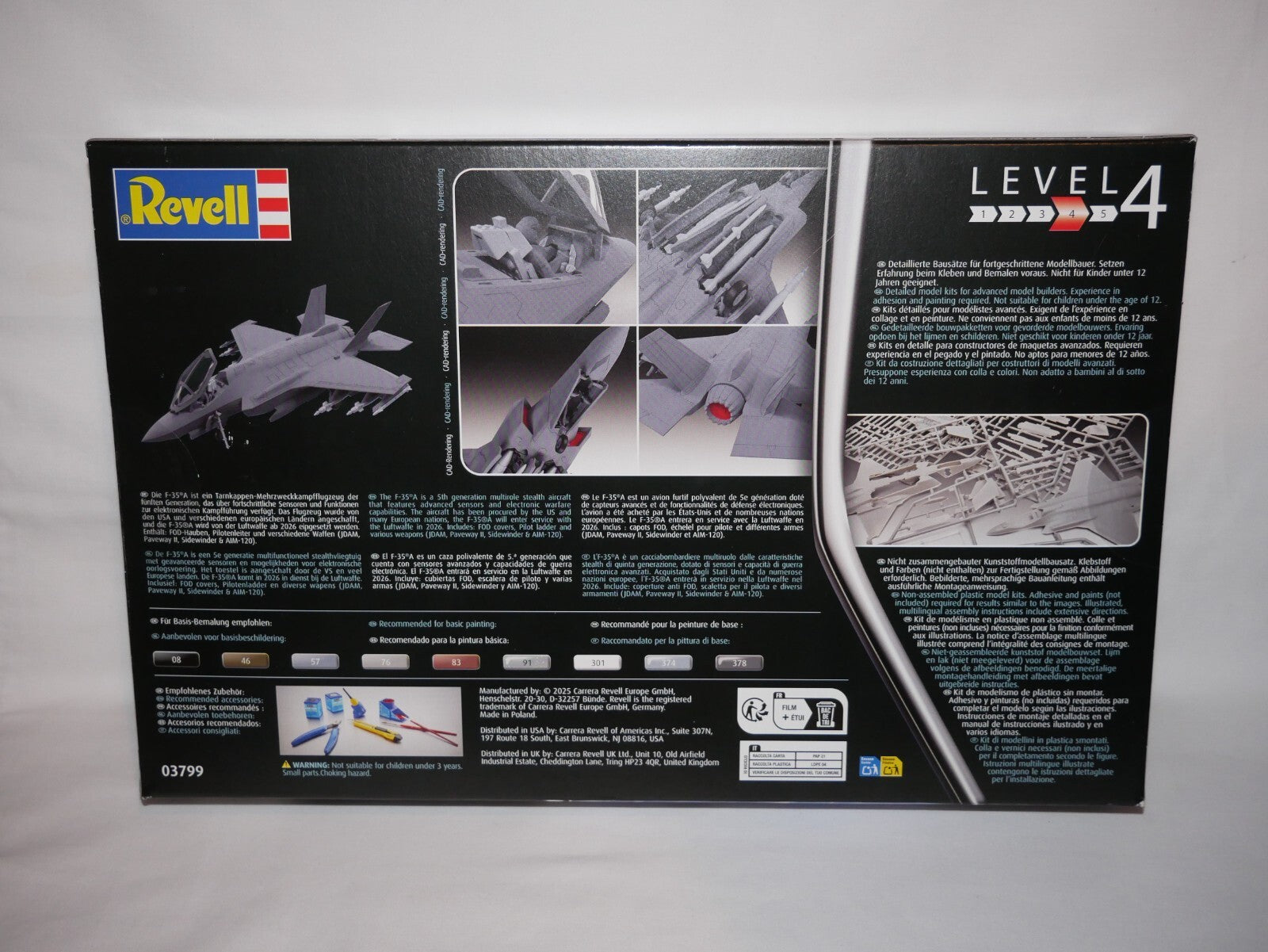 Revell 1:72 Scale Lockheed Martin F-35 A Lightning II Kit Skill Level 4 - 03799