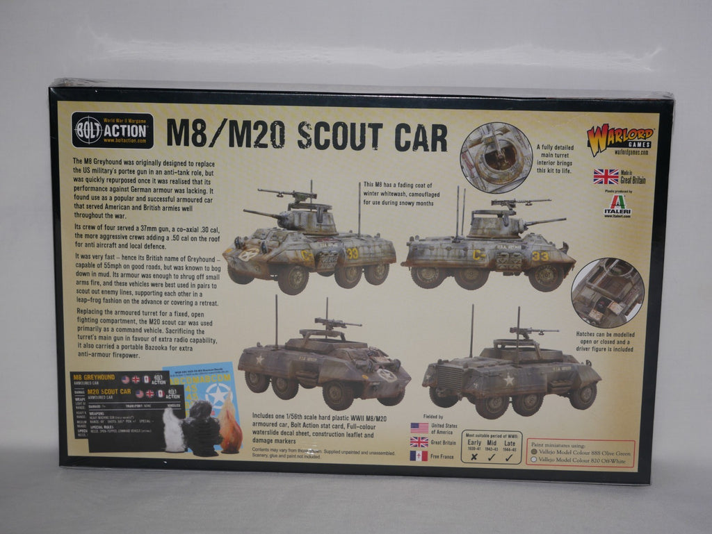 Warlord Games Bolt Action 1:56 Scale WW2 US M8/M20 Greyhound Scout Car 402013005