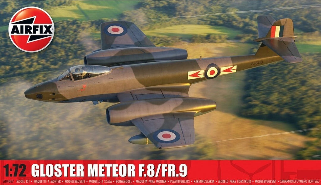 Airfix 1:72 Scale Gloster Meteor F.8/FR.9 Plastic Model Kit Skill Level 1 A04067