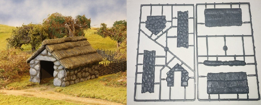 Renedra Ltd Generic Scenery & Bases 1/56th Scale Stone/Thatched Outbuilding RNST