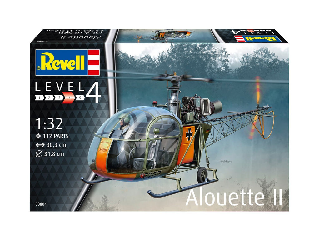 Revell 1:32 Aérospatiale Alouette II Model Helicopter Kit Skill Level 4 - 03804