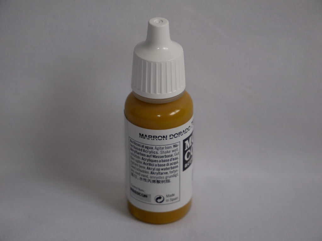 Vallejo Model Color Gold Brown Acrylic 17ml/0.57 fl oz Dropper Bottle - 70.877