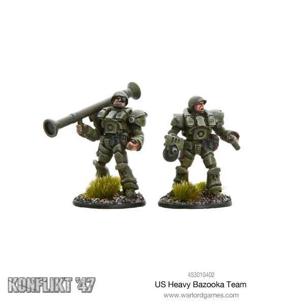 Warlord Games Konflikt 47 1:56 Scale US Heavy Bazooka Team 2x Fig Blister - 453010402
