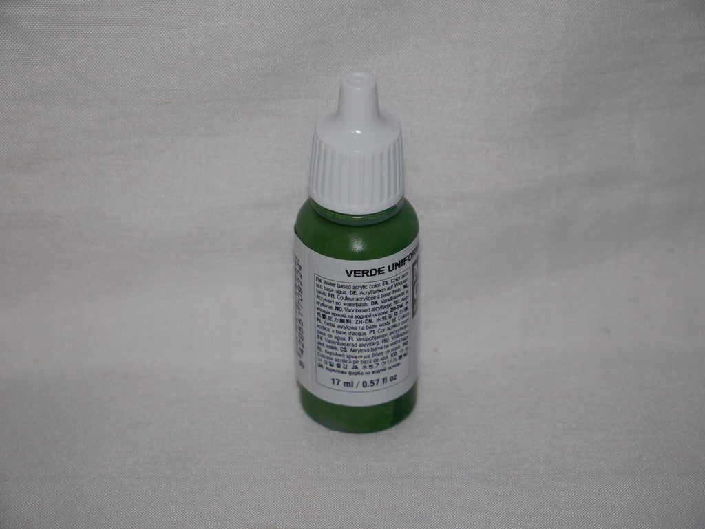 Vallejo Model Color Uniform Green Acrylic 17ml/0.57 fl oz Dropper Bottle 70.922