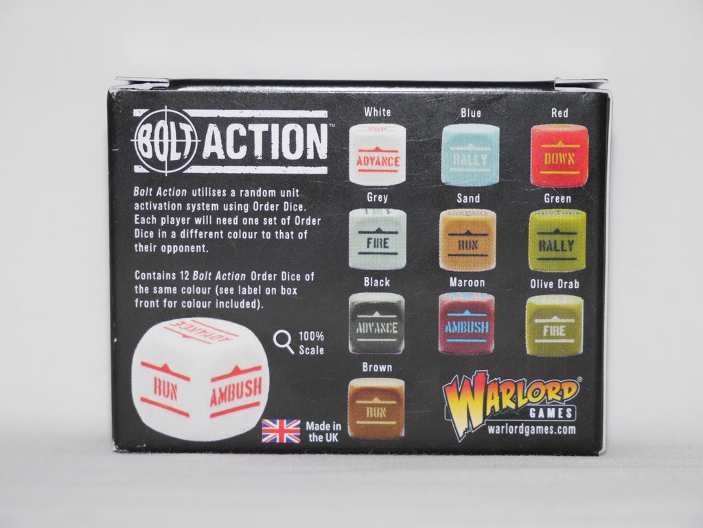 Warlord Games Bolt Action 1:56 Scale 12x Grey Coloured Order Dice - (402616008)
