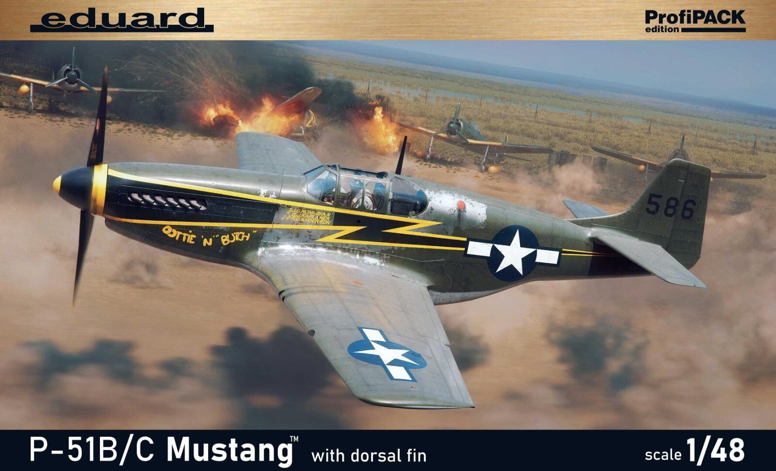 Eduard 1:48 Scale P-51B/C Mustang With Dorsal Fin ProfiPACK Edition Kit - 82108