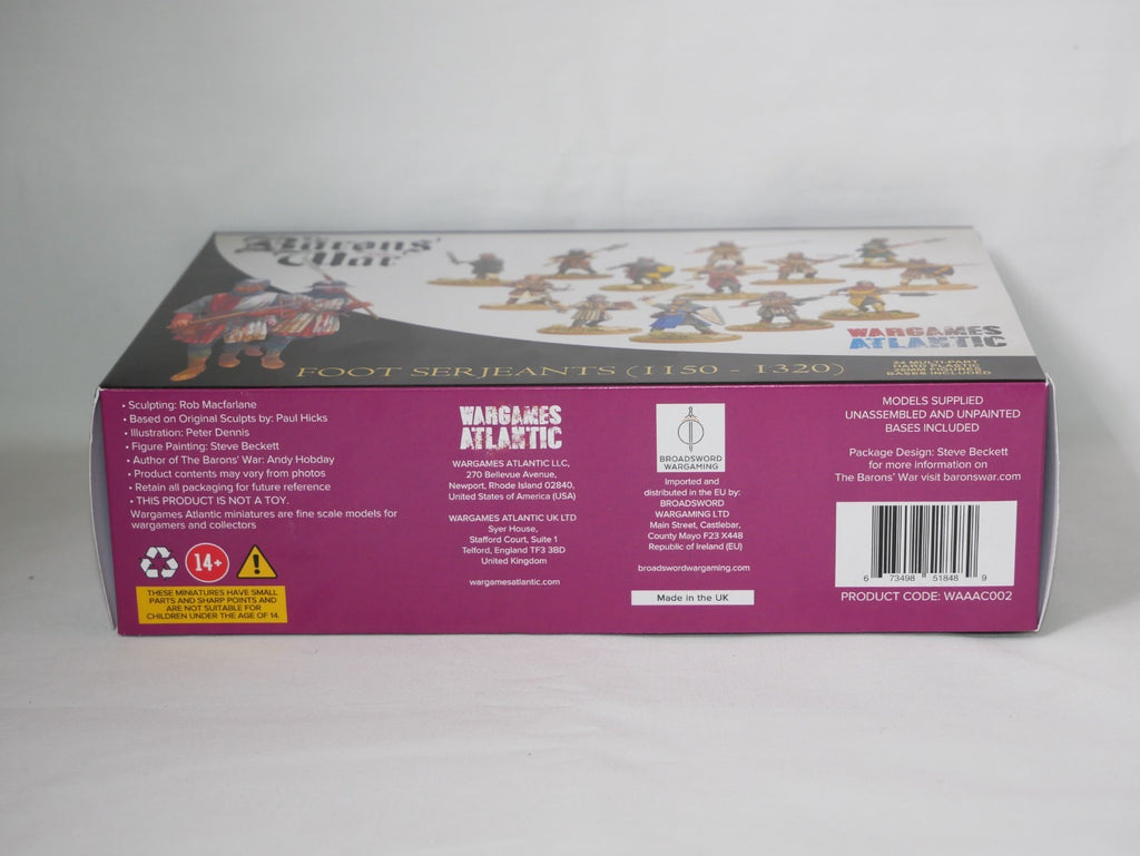 Wargames Atlantic The Barons' War 28mm Scale Foot Serjeants (1150-1320) WAAAC002