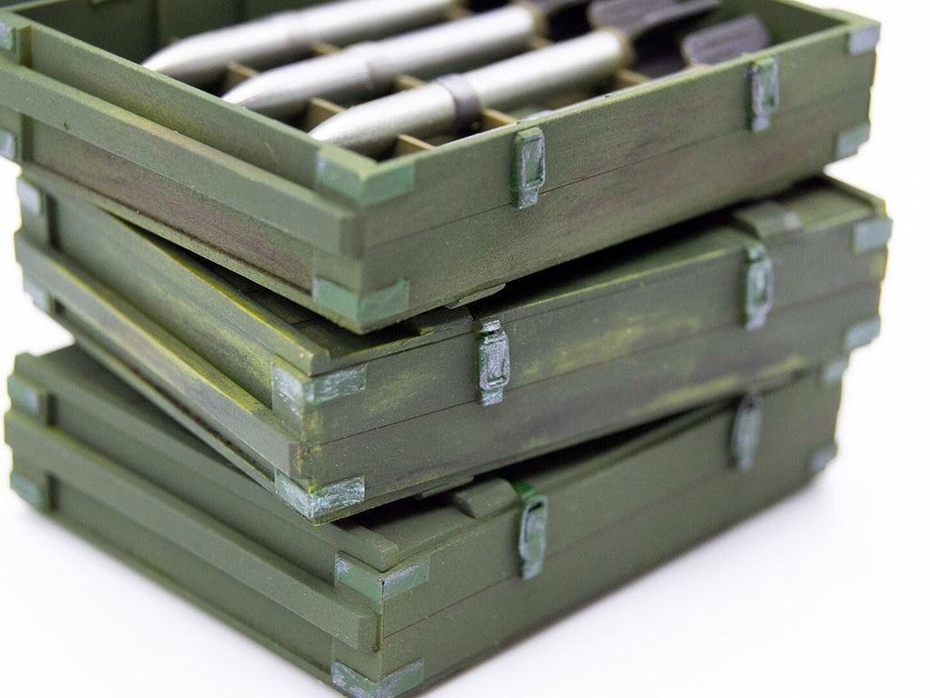 ICM 1:35 Scale Model Plastic Kit RS-132 Ammunition Boxes For Dioramas - 35795