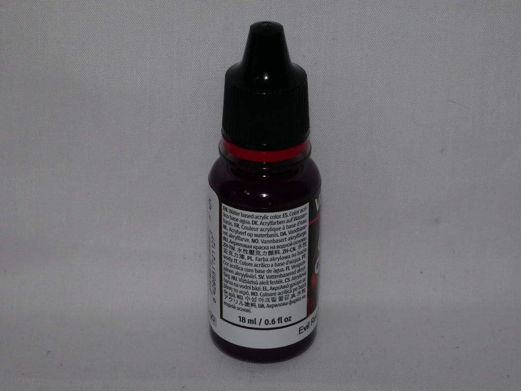 Vallejo Game Color Acrylic Paints Evil Red 18ml/0.6 fl oz Dropper Bottle  72.112