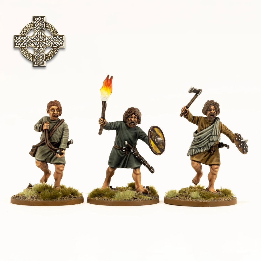 Victrix Warriors Of The Dark Ages 28mm Plastic Irish Warriors & Dogs - VXDA021