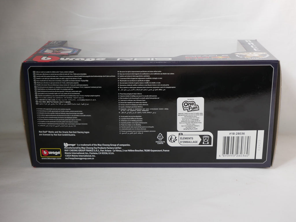 Burago 1:24 Oracle Redbull Racing RB19 Car With Max Verstappen Figure #18-28036V