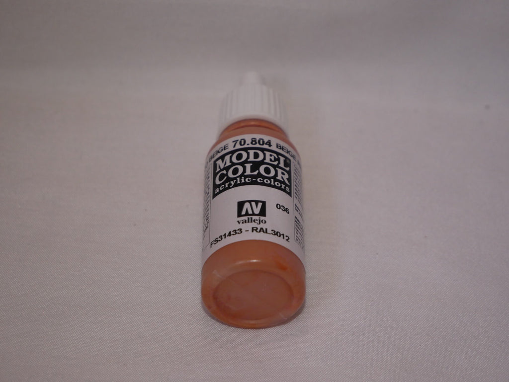 Vallejo Model Color Beige Red Acrylic 17ml/0.57 fl oz Dropper Bottle - 70.804