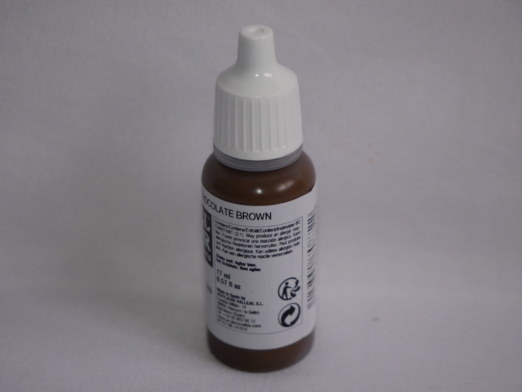 Vallejo Model Color Chocolate Brown Acrylic 17ml/0.57 fl oz Dropper - 70.872
