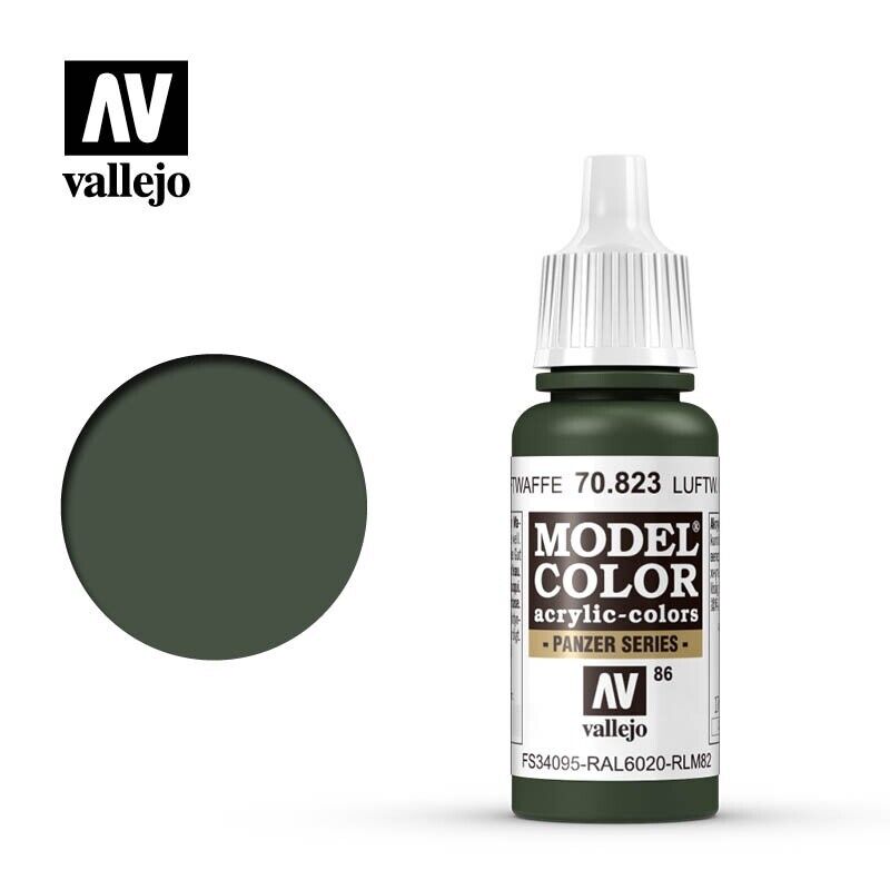 Vallejo Model Color Luftwaffe Camouflage Green Acrylic 17ml Dropper - 70.823