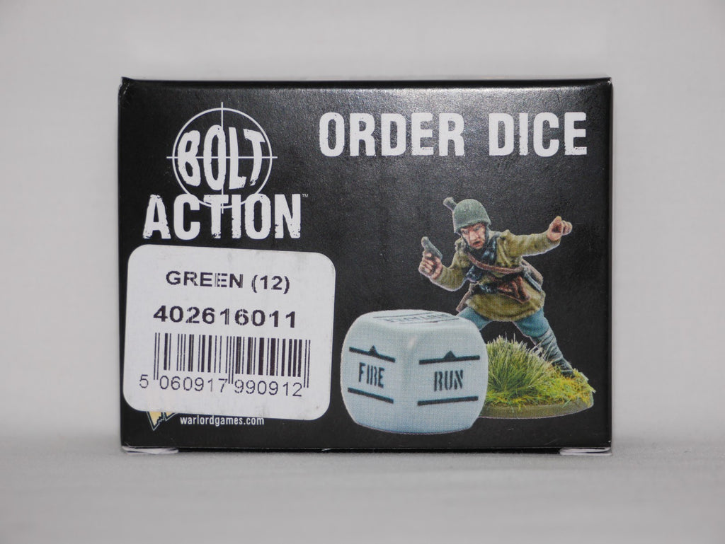 Warlord Games Bolt Action 1:56 Scale 12x Green Coloured Order Dice - (402616011)