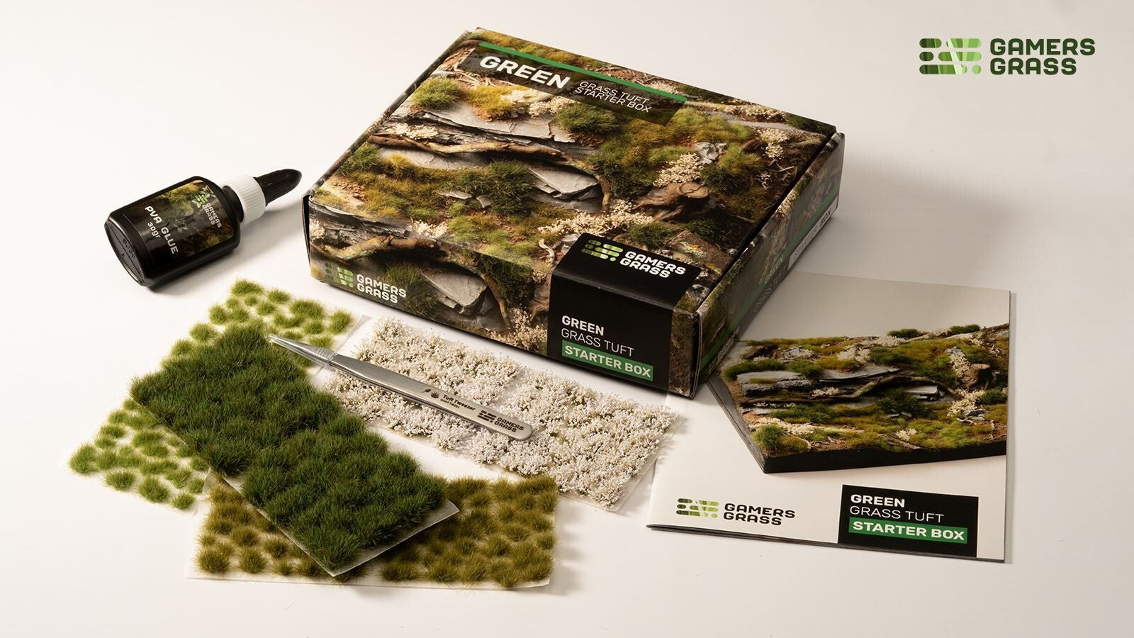 Gamers Grass Green Grass Tuft Basing Starter Box For Mini Wargaming Bases - GGSB-G