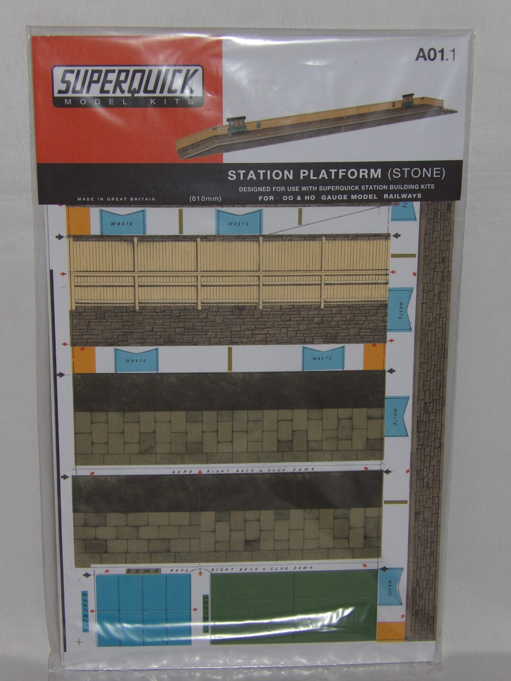 Superquick Kits 1:76 Scale Stone Station Platform Scaled For OO & HO - SQA1.1