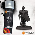 TTCombat Black V2 Plastic Scale Model Spray Primer 500ml Aerosol Can - TTAP-002