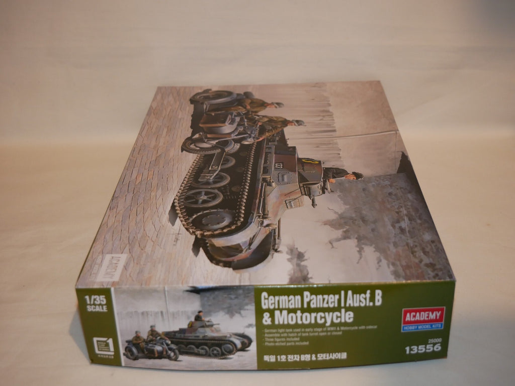 Academy 1:35 Scale WW2 German Panzer 1 Ausf.B & Motorcycle Skill Level 4 - 13556