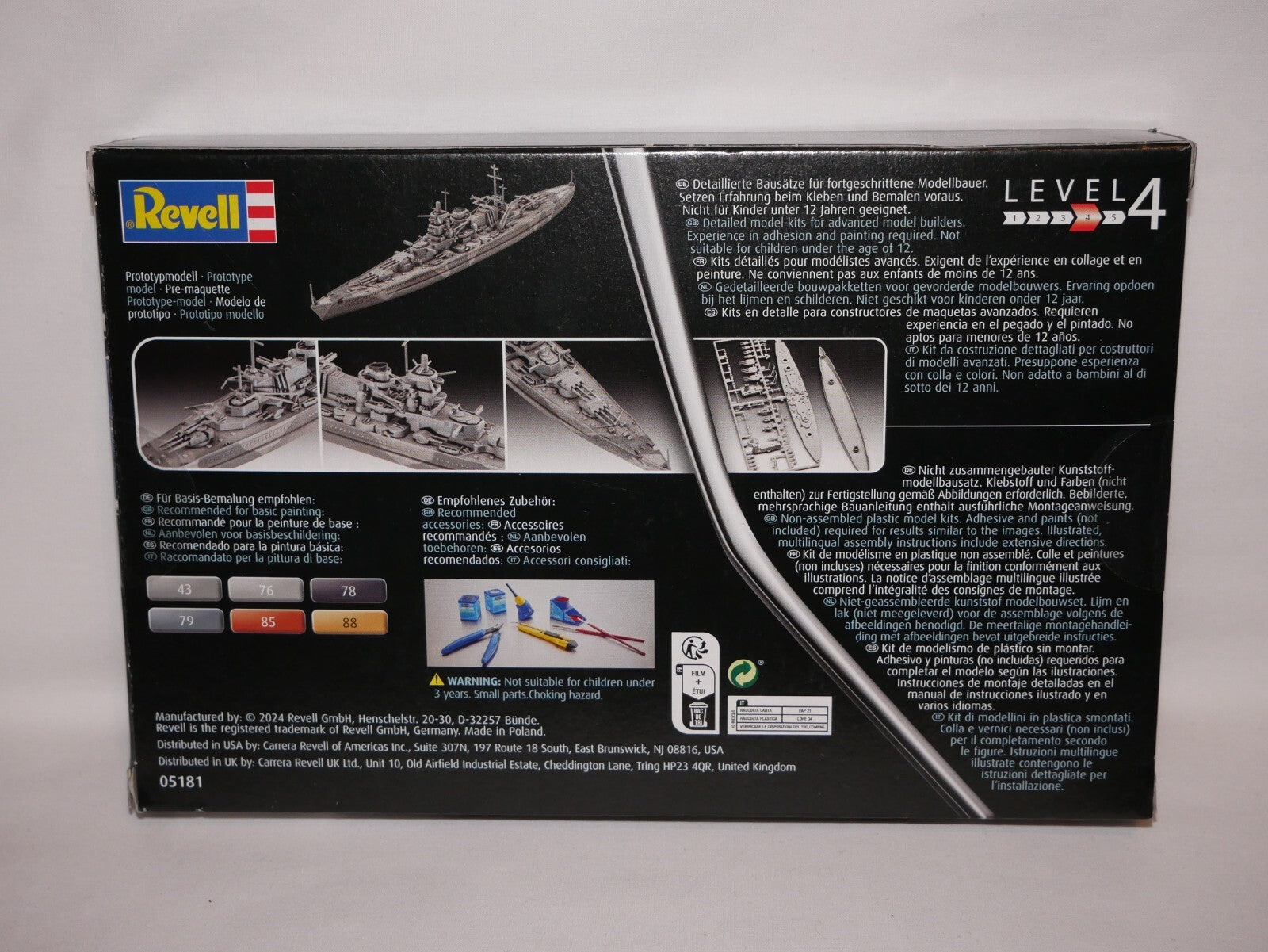 Revell 1:1200 SMS Gneisenau WWII German battleship Model Kit Skill Level 4 05181