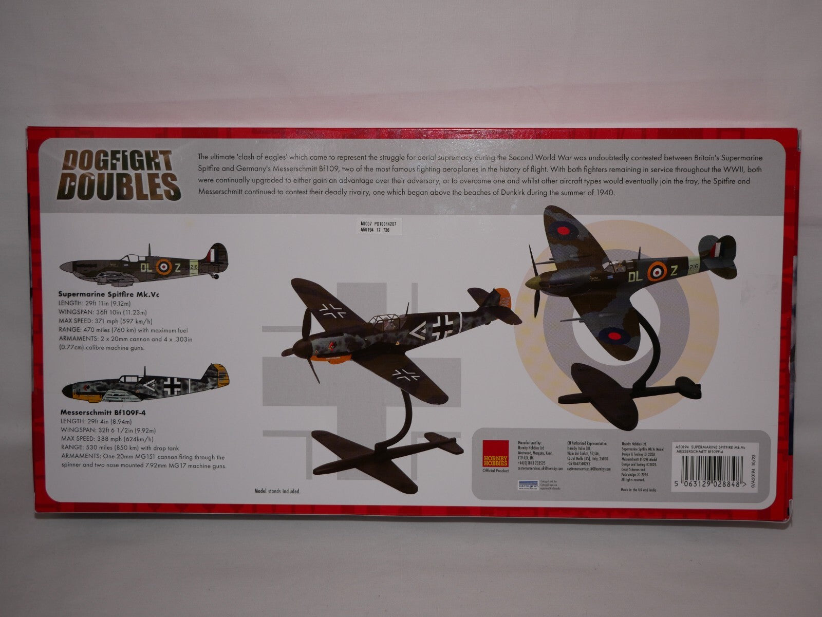 Airfix 1:72 Scale Dogfight Doubles Spitfire Mk.c & Messerschmitt Bf109F-4 A50194