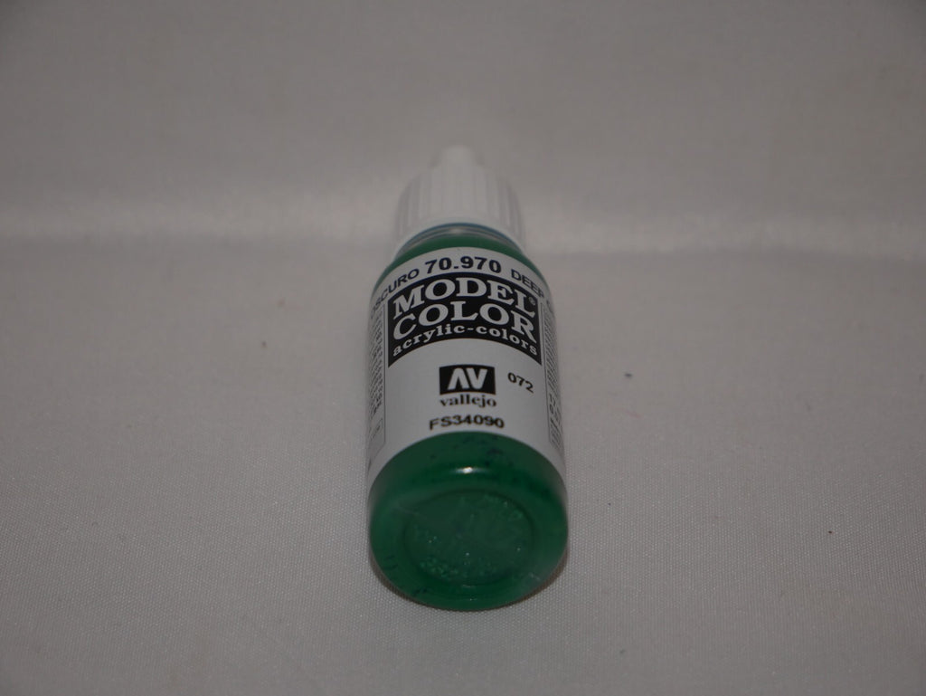 Vallejo Model Color Deep Green Acrylic 17ml /0.57 fl oz Dropper Bottle - 70.970