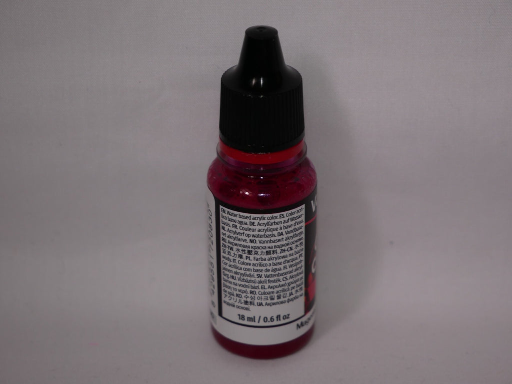 Vallejo Game Color Acrylic Inks Magenta 18ml/0.6 fl oz Dropper Bottle - 72.083