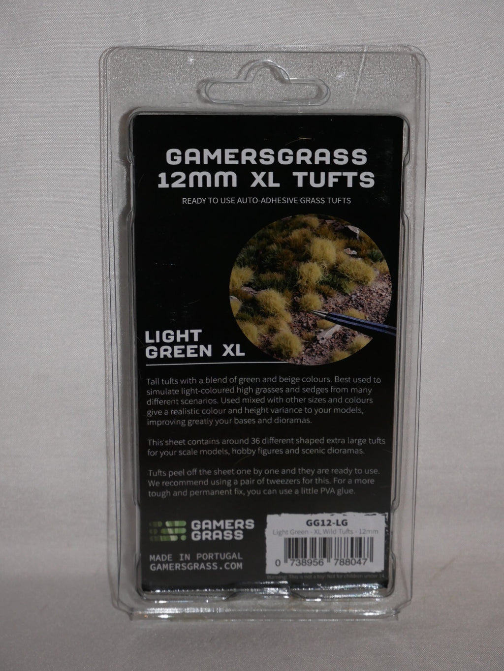Gamers Grass Wild Light Green XL 12mm Tufts For Mini Bases (36) Per Pack GG12-LG
