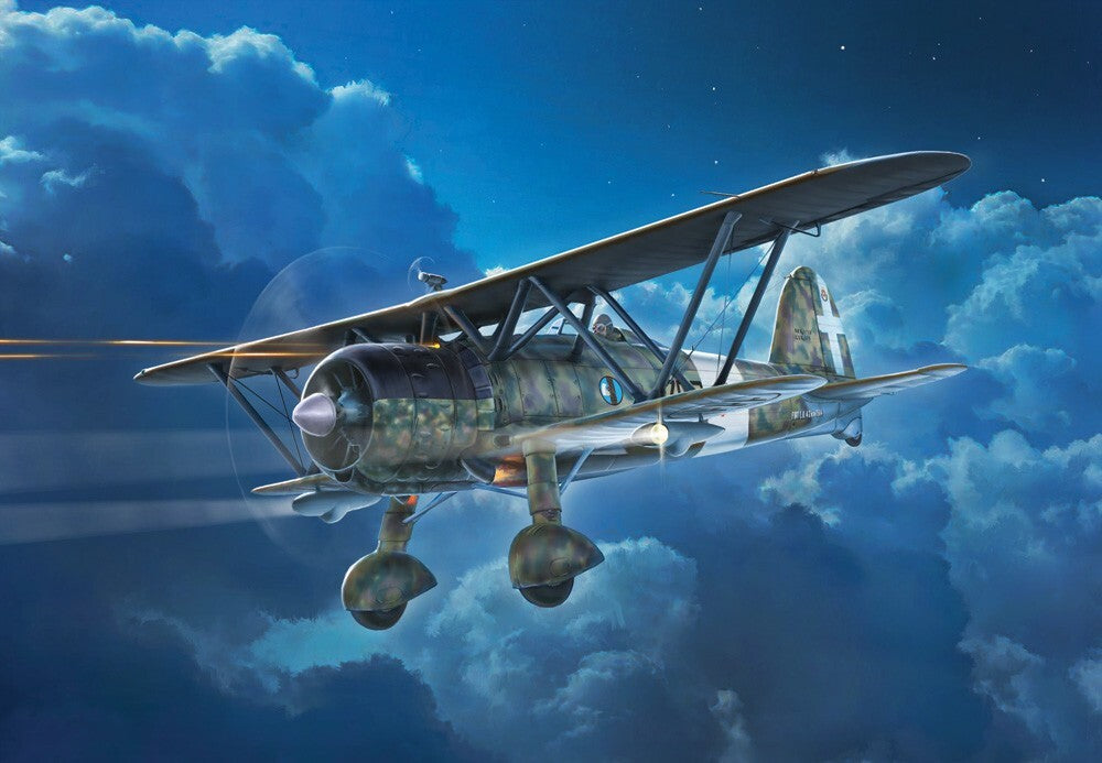 Italeri 1:72 Scale FIAT CR.42 CN Falco Night Fighter Plane Skill Level 2 - 1485
