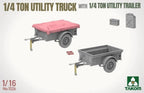 Takom 1:16 Scale WWII 1/4 Ton Utility Truck With 1/4 Ton Utility Trailer - 1026